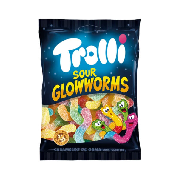 TROLI GOMAS SOUR GLOW WORMS 100GR *12GR