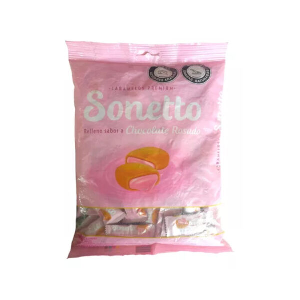 SONETO CON CHOCOLATE  ROSADO   X 16 X 100UN X 4G